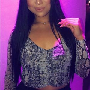 Snake print crop top